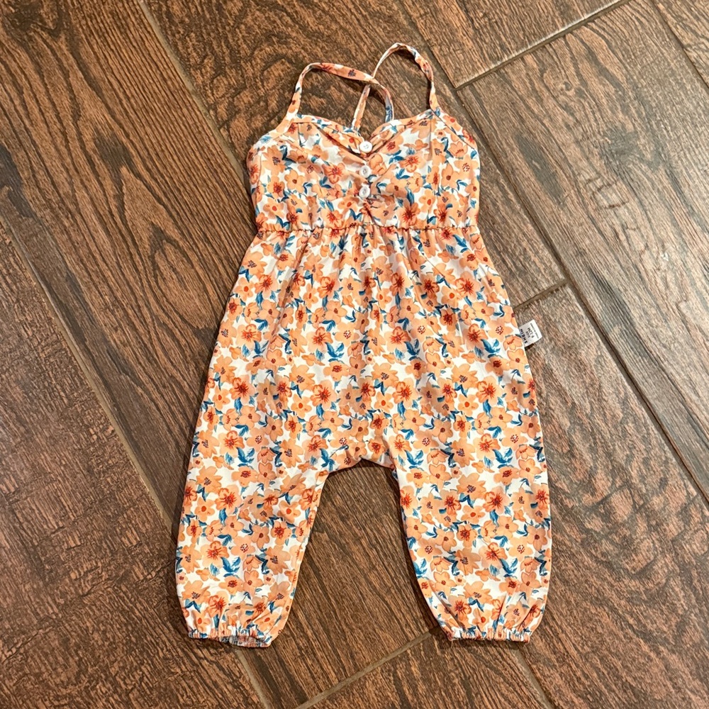 Floral Print Girl Jumpsuit Romper